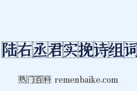陆右丞君实挽诗组词是什么意思的图片